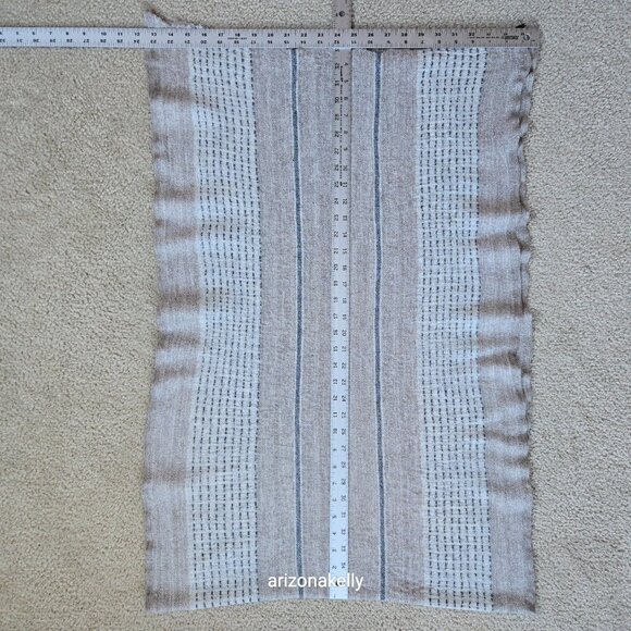 Laraib Cashmere Woven Scarf Natural Earthy Made in Nepal - Picture 12 of 16